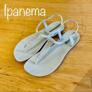 [SOLD]【Ipanema】Gray Flip Flop Glitter Sandals♡